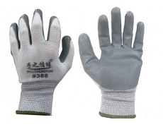 NAVI-Găng tay polyester phủ PU Natri lòng (trắng-đen) 43,34 g Size M